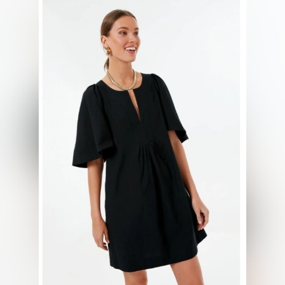 Pomander Place Women’s Finley Flutter Sleeve Mini Dress in Black Size L NEW - Picture 1 of 1
